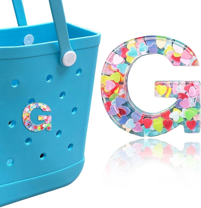 HLUWA Letter Charms for Bogg and Simply Southern Bags - Alphabet Sequin Lettering Accessories, Insert Decorative Letters for Handbag, Beach Tote - Image 1